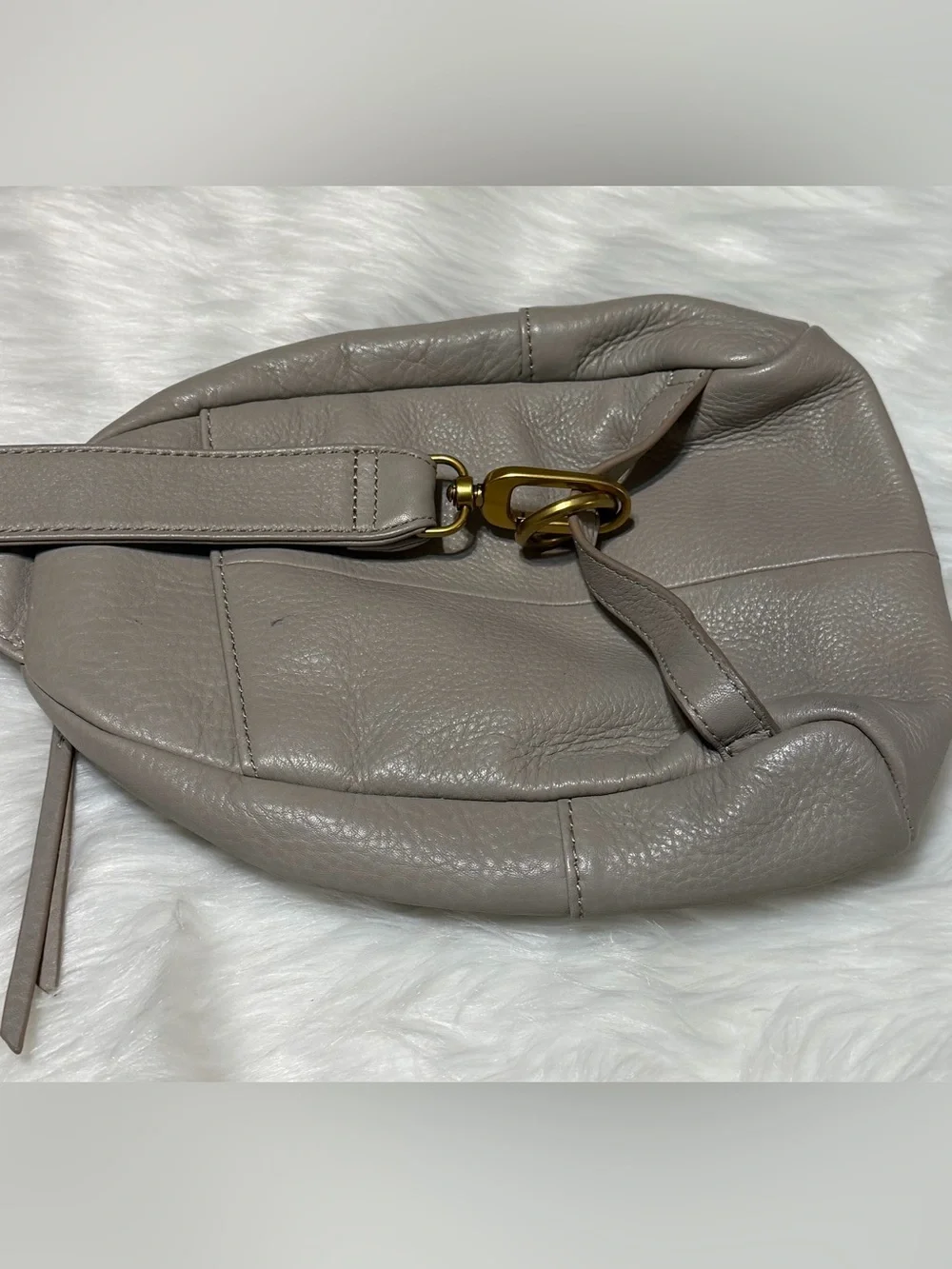HOBO Fern Sling Taupe Pebbled Leather Crossbody - Picture 8 of 13